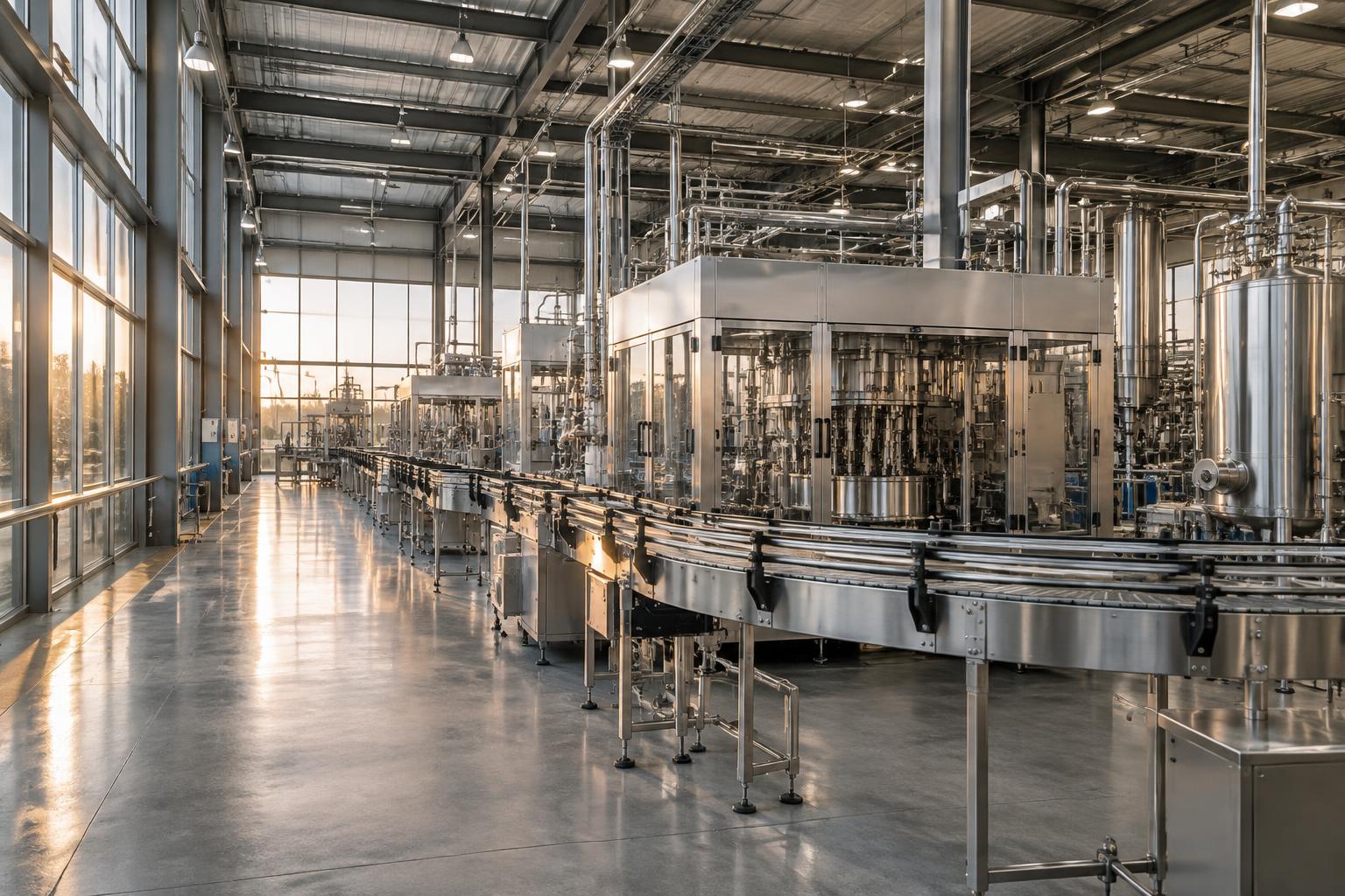 Precision equipment in a modern manufacturing facility